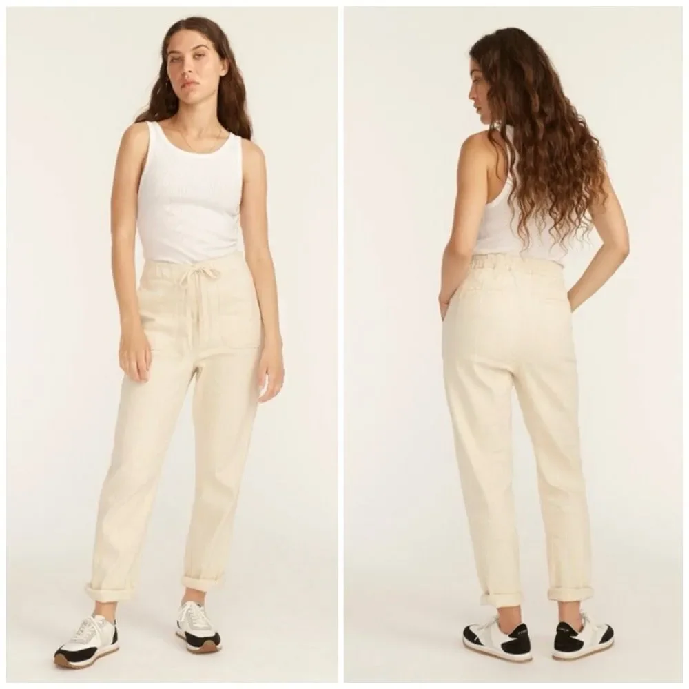 NWT J. CREW Tie Waist Camp Pant in Denim Stripe Size S